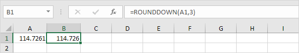 ROUND DOWN THREE DECIMAL PLACES