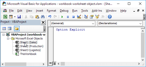 Workbook and Worksheet Object in Excel VBA - CodeName