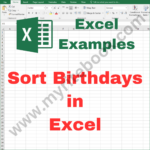 Excel Example – Sort Birthdays in Excel VBA