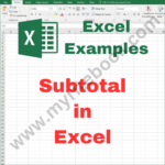 Excel Example – Subtotal in Excel