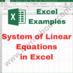 Excel Example – System of Linear Equations in Excel