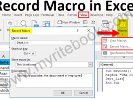 Excel VBA Create a Macro in Excel