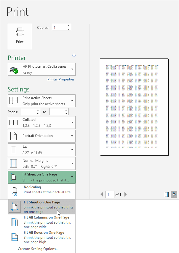 Fit Sheet One Page