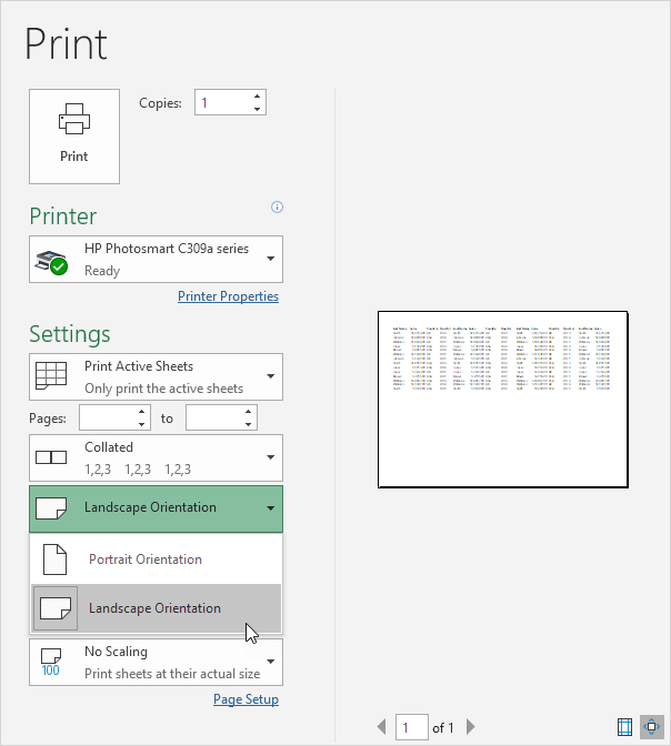 Landscape Orientation