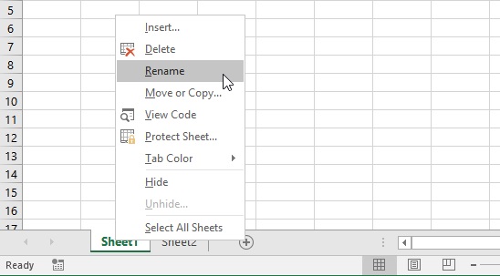 Rename a Sheet