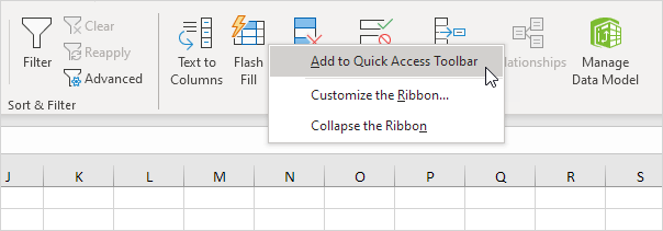 Add to Quick Access Toolbar