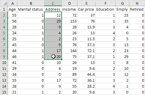 Select Cells