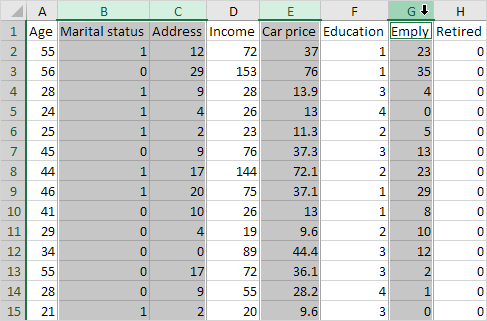 Select Non-adjacent Columns