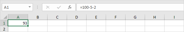 Subtract Numbers in a Cell